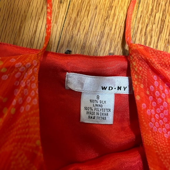 Y2K Fairycore WD NY 100% Silk Orange Embellished Fairly Dress 2piece Size 8 - Picture 6 of 13